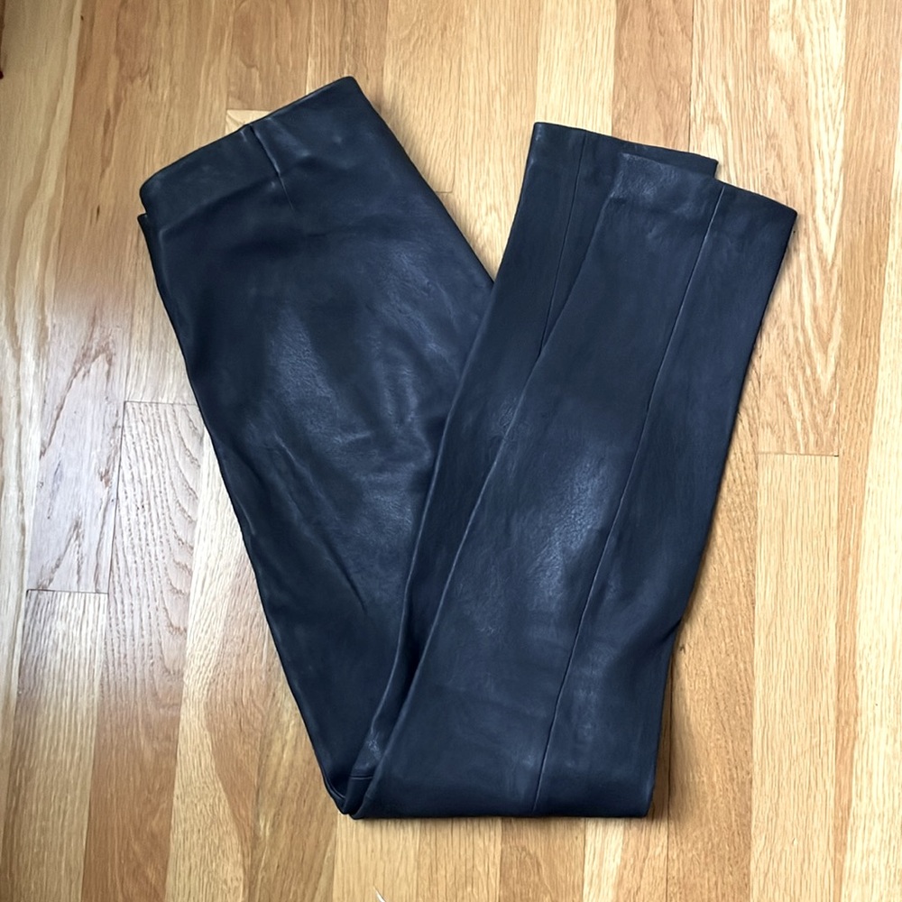 Theory Leather Pants Dark Gray Size 8